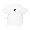 St. Padel Performance Padel T-Shirt. A white short-sleeve athletic t-shirt with a black geometric logo and 'ST. PADEL' text on the chest, displayed on a clean white background.